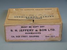 S R Jeffery & Son of Guildford wooden shotgun cartridge or ammunition box.