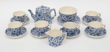 A 19thC blue and white child's tea set