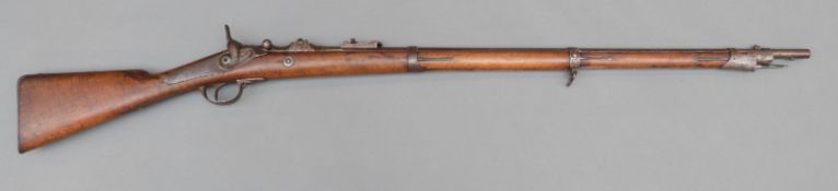 Albini-Braendlin 11mm service rifle with 'trapdoor' action, rear ladder sight,