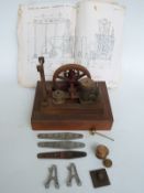 A part-built Easton & Anderson Grasshopper live steam beam engine with drainings