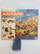 Meccano Site Engineering Set 5 and Meccano motor, both in original boxes.