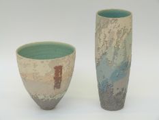 Two Clare Conrad studio pottery vases,