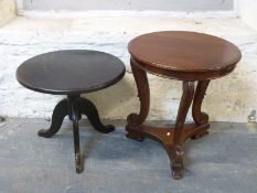 Two circular occasional tables