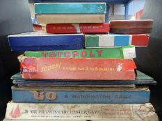 A collection of various games including Go, Totopoly,