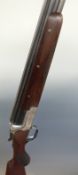 Merkel 12 bore over and under ejector shotgun with engraved lock, top plate, top lever,