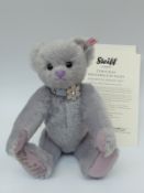 Steiff Teddy Bear Krystabelle with lilac mohair and flower choker, 30cm,