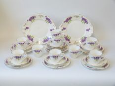 A Shelley late Foley nine place teaset comprising cups, saucers and teaplates,