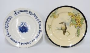 Royal Doulton Australian Seriesware kookaburra plate and an Edward VII Coronation plate