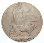 WWI death plaque named to Alexander Baron