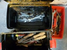 A wheeled tool chest and contents