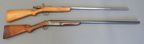 Two Webley & Scott single barrelled shotguns, one a .