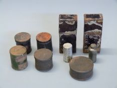 Nine various gunpowder boxes,