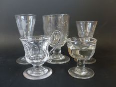 A group of 19th glasses including a Georgian glass rummer,