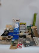 A quantity of 0 and 00 gauge model railway parts and accessories including Slater's wheels,