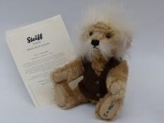 Steiff Teddy Bear Einstein with light beige mohair, 28cm,
