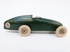 Tri-ang Minic clockwork tinplate with green body, cream tyres,