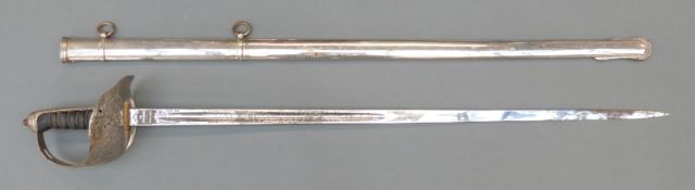 George V British Infantry officer's sword 1895 pattern, 1897 version with turned-down inner guard,