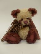 Charlie Bears Isabelle Collection Teddy Bear with two-tone cream and pink tipped mohair,