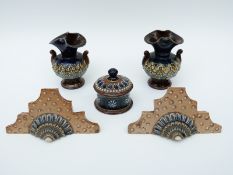 A pair of Doulton Lambeth vases,