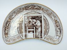 Wedgwood dish in the manner of Walter Crane decorated in the Arts & Crafts style with central