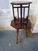 An octagonal cricket table and a further octagonal table,