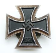 German Iron Cross dated 1939 on metal back plate stamped 215 over 41 with SS motif and RZM