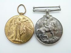 WWI medal pair named to 195261 Sapper G L Filsher Royal Engineers,