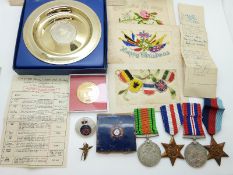 WWII medals comprising 1939/1945 Star, France and Germany Star, War medal and Defence medal,