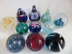 Eleven Caithness Glass paperweights Saracen, Ascension, Sorcerer, Congratulations Gold,