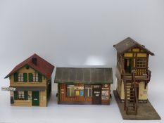 Seven various G scale garden railway buildings