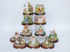 Eleven Border Fine Arts Beatrix Potter figures with certificates and boxes
