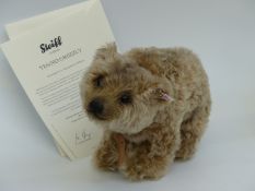 Steiff Teddy Bear Yes / No Grizzly with brown tipped mohair and brown collar, 27cm,