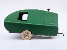 Tri-ang Minic clockwork tinplate Caravan with two-tone green body and cream tyres