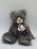 Charlie Bears Teddy Bear Tallulah, with long shaded grey mohair,