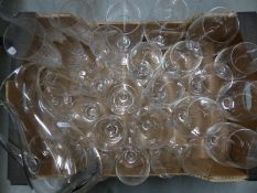 Dartington crystal wine glasses, champagne flutes,