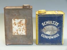 Two metal gunpowder canisters Schultze Gunpowder and Diamond Smokeless Sporting Powder,