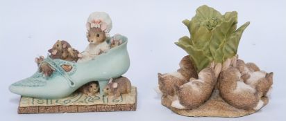 Two Border Fine Arts Beatrix Potter figures A Little Shoe House, 158/1250 and The Flopsy Bunnies,