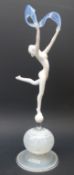 Nude lampwork glass figure by Istvan Komaromy, 1940-50,
