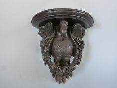 Indian / Sri Lankan carved and ebonised vulture wall bracket,
