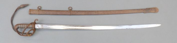 Victorian British 1821 Light Cavalry sword, marked Harman & Co Calcutta to blade,