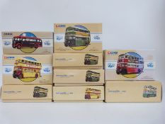 Ten Corgi Classics Public Transport diecast model buses including Bristol Omnibus Co Ltd,