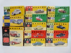 Thirteen Vanguards diecast model cars and vans,