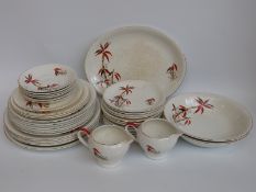 Barratts Delphatic china part dinner service with bamboo decoration