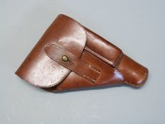 Walther PPK leather holster stamped inside and impressed DRGM Akah,