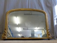 A gilt framed 19thC overmantel mirror,