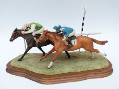 Border Fine Arts limited edition 276/950 horse racing figure modelled by Anne Wall,