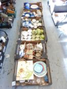A collection of Devon pottery, Torquay ware, Bovey Tracey, Cottage ware,