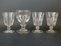 Four 18th/19thC glass rummers including a pair
