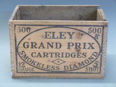 Eley Grand Prix wooden shotgun cartridge or ammunition box.