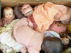 A collection of vintage dolls to include a Heubach Koppelsdorf example,